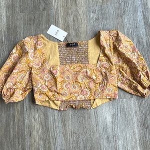 NWT O.P.T. Puff sleeve crop